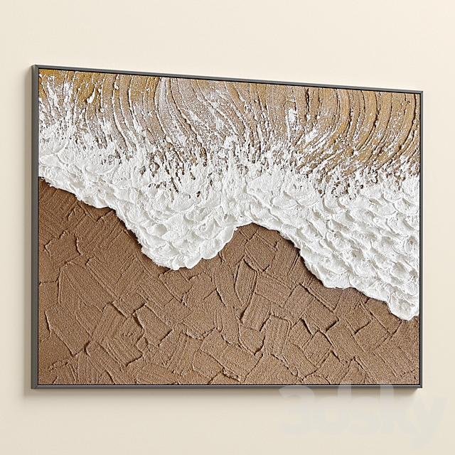 Large Panoramic Relief Plaster Wall Art C-837 3DS Max Model - thumbnail 6