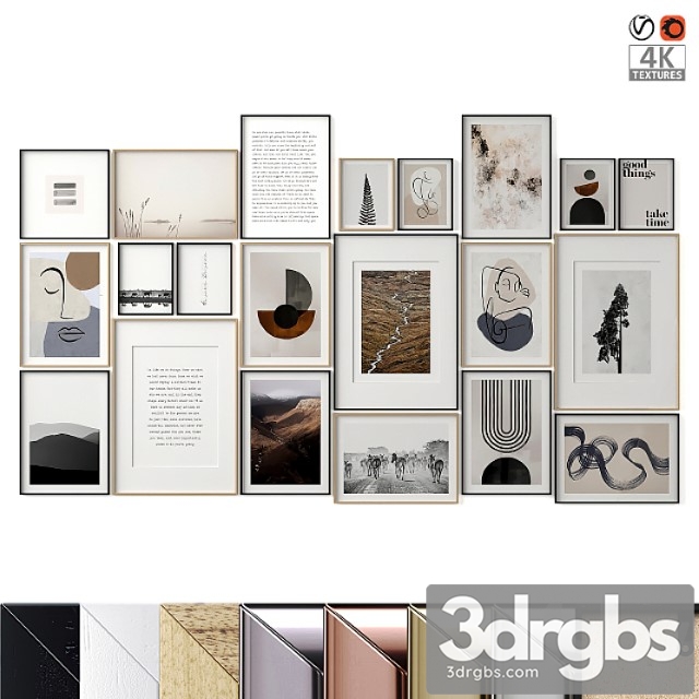 Large set of paintings 3dsmax Download - thumbnail 1