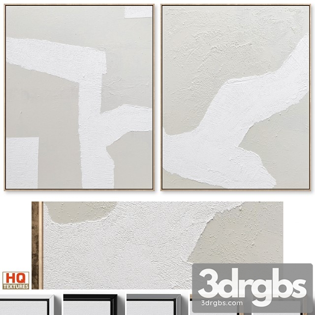 Large Textural Plaster Abstract Wall Art C 511 3dsmax Download - thumbnail 1