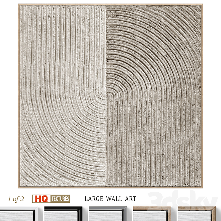 Large Wabi-Sabi Relief Plaster Wall Art C-909 3DS Max Model - thumbnail 1