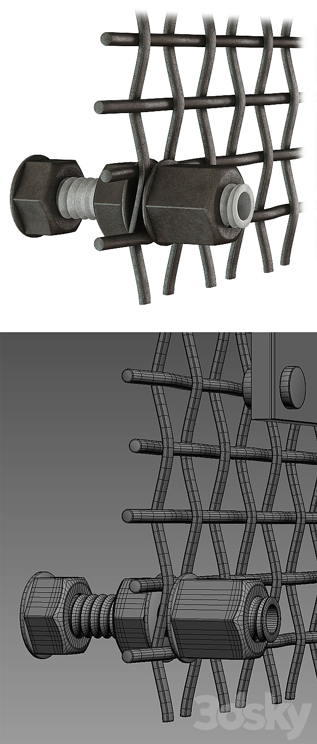 Metal Grid Frame 2 3DS Max Model - thumbnail 3