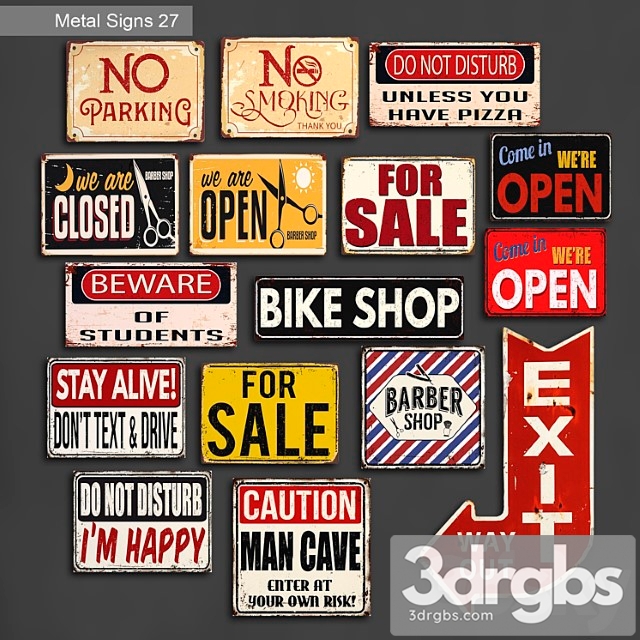 Metal signs 27 3dsmax Download - thumbnail 1