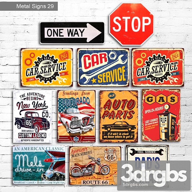 Metal signs 29 3dsmax Download - thumbnail 1