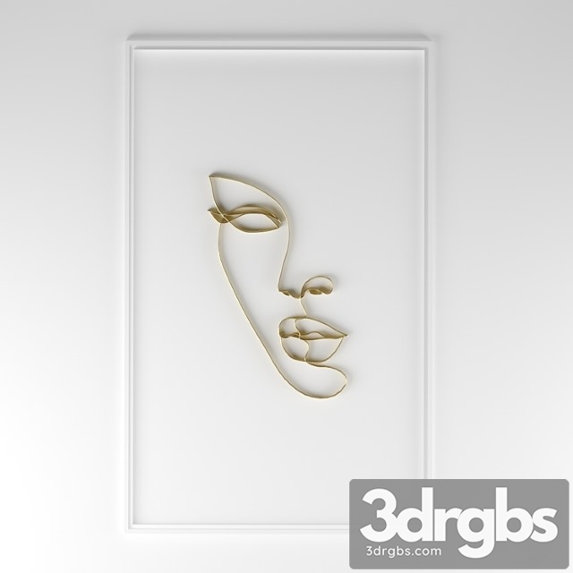 Metal wall panel woman face - thumbnail 1