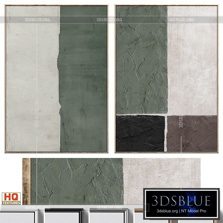 Mid-Century Plaster Textured Wall Art C-597 3DS Max - thumbnail 3