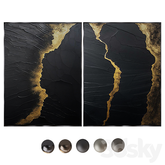 MINIMALIST ABSTRACT PAINTING ABAV493 and 498 3ds Max - thumbnail 1