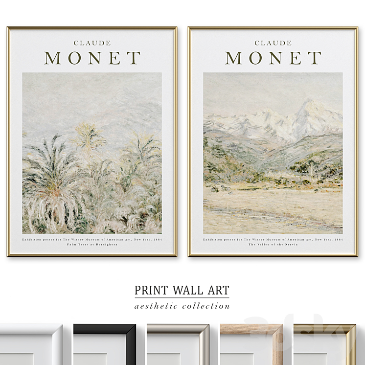 Monet Vintage Exhibition Poster P-610 3DS Max Model - thumbnail 1