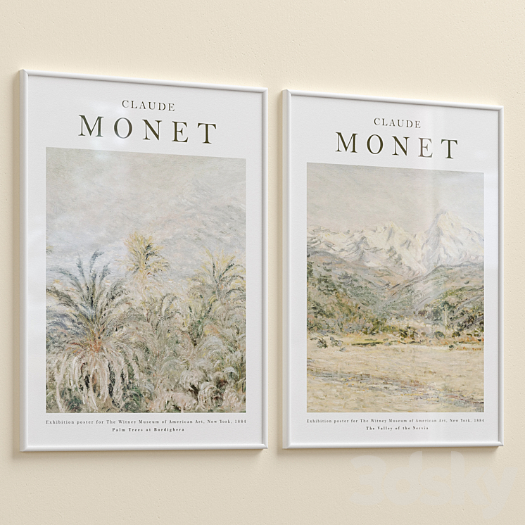 Monet Vintage Exhibition Poster P-610 3DS Max Model - thumbnail 2