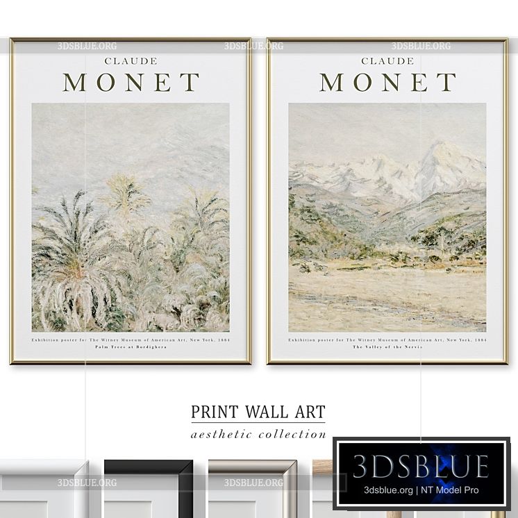 Monet Vintage Exhibition Poster P-610 3DS Max - thumbnail 3