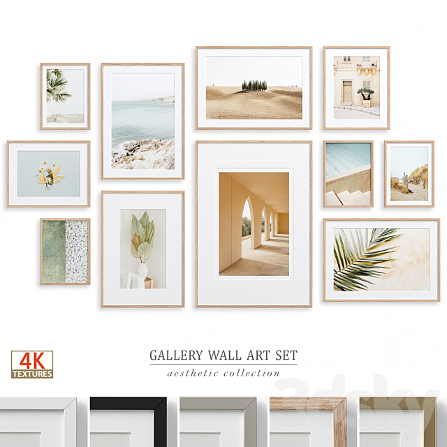 Neutral Photo Gallery Wall Art Set-90 3ds Max - thumbnail 1