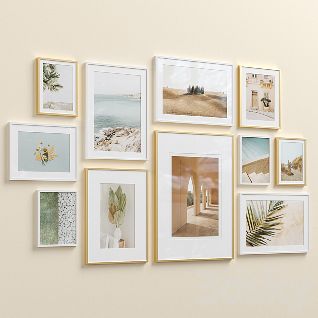 Neutral Photo Gallery Wall Art Set-90 3ds Max - thumbnail 2