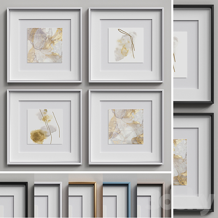 Nice Picture Frames Set 101 3DS Max - thumbnail 2