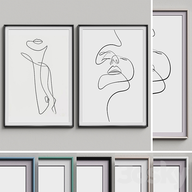 Nice Picture Frames Set 170 3ds Max - thumbnail 2