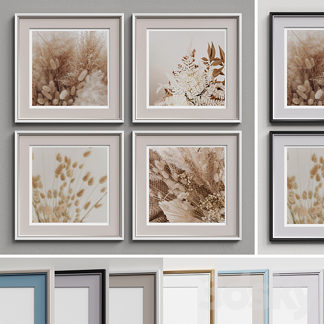 Nice Picture Frames Set 202 3ds Max - thumbnail 1