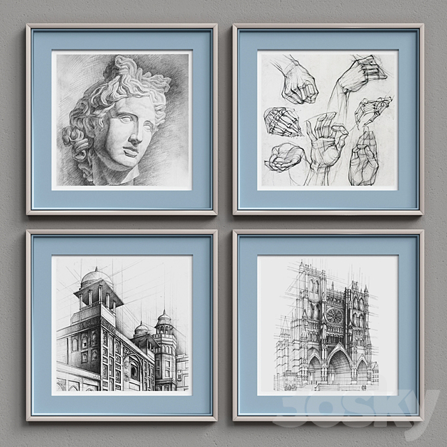 Nice Picture Frames Set 233 3ds Max - thumbnail 3