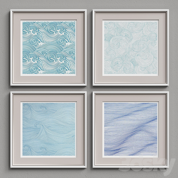 Nice Picture Frames Set 234 3DS Max - thumbnail 2