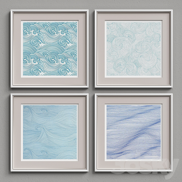 Nice Picture Frames Set 234 3DSMax File - thumbnail 2