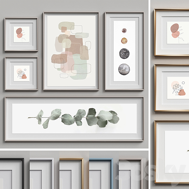 Nice Picture Frames Set 37 3ds Max - thumbnail 2