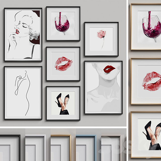 Nice Picture Frames Set 51 3ds Max - thumbnail 2