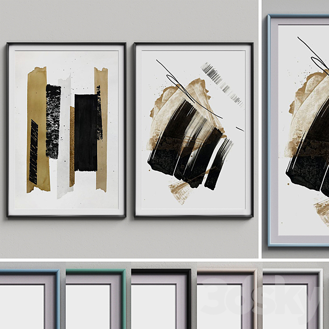 Nice Picture Frames Set 56 3DS Max Model - thumbnail 2