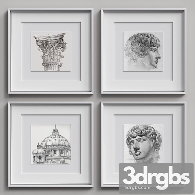 Nice Picture Frames Set 7 1 3dsmax Download - thumbnail 1