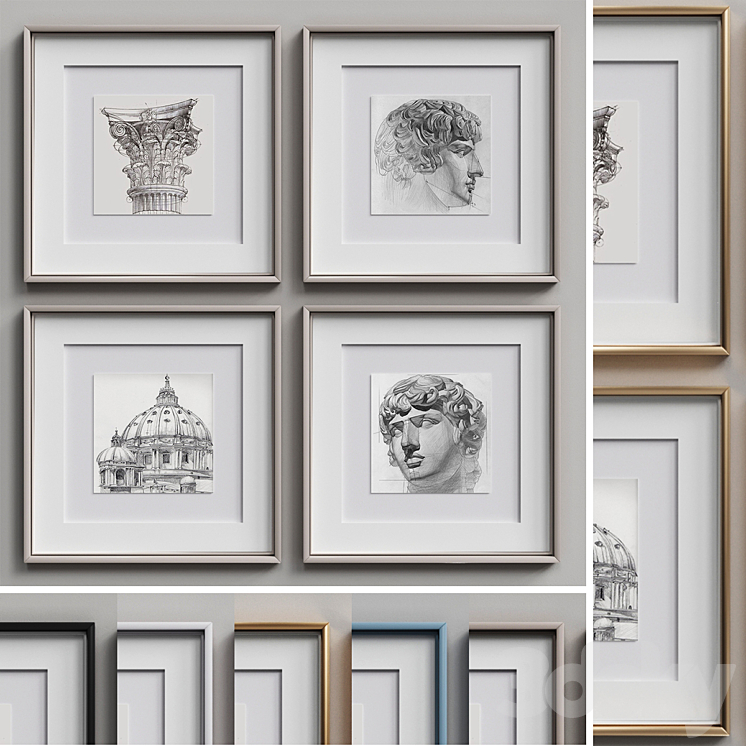 Nice Picture Frames Set 7 3DS Max - thumbnail 2