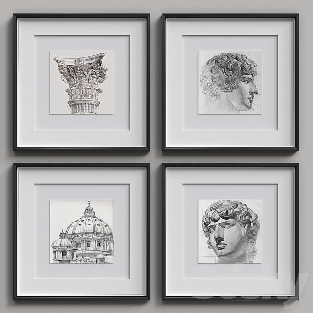 Nice Picture Frames Set 7 3DSMax File - thumbnail 5