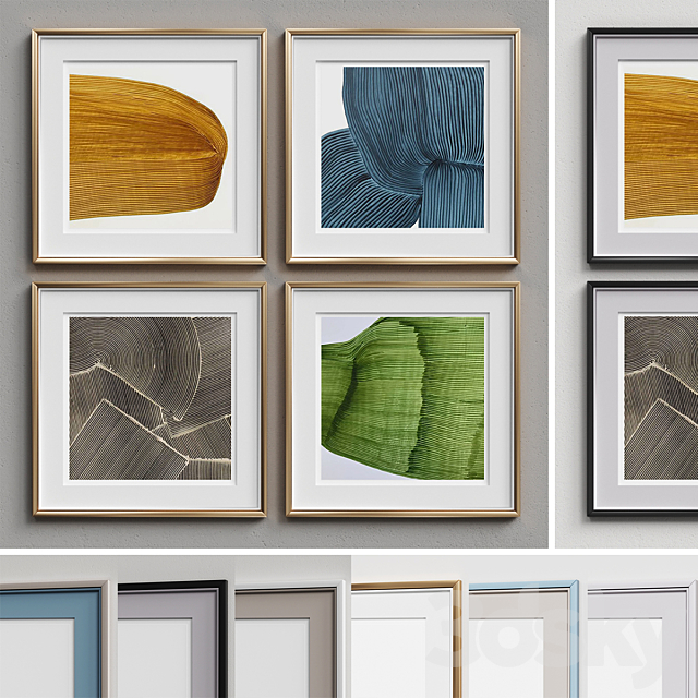 Nice Picture Frames Set 91 3DS Max Model - thumbnail 2