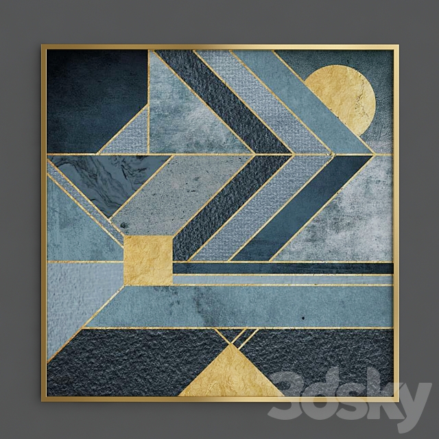 Nordic geometric wall art 3ds Max - thumbnail 1