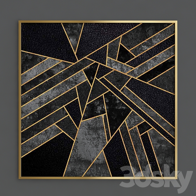 Nordic geometric wall art 3ds Max - thumbnail 2