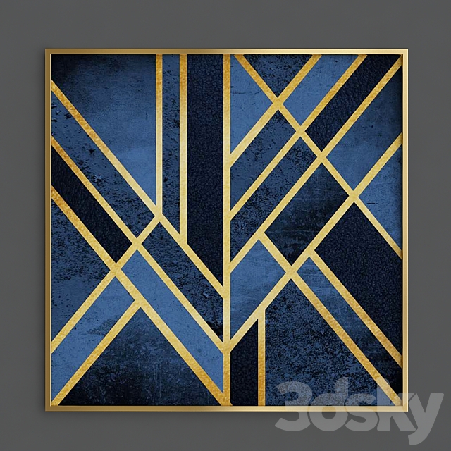 Nordic geometric wall art 3ds Max - thumbnail 3