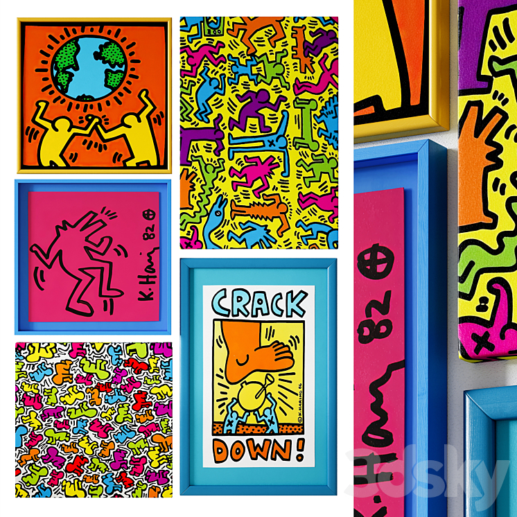 Painting set \/ Keith Haring 3DS Max Model - thumbnail 1