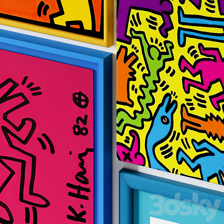 Painting set \/ Keith Haring 3DS Max Model - thumbnail 2