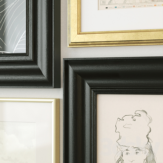 Paintings in classic frames 3ds Max - thumbnail 2