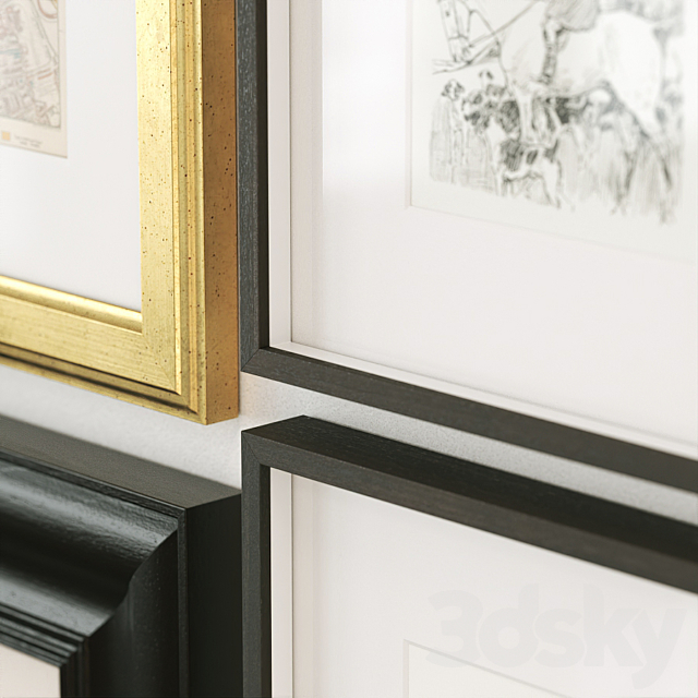 Paintings in classic frames 3ds Max - thumbnail 3