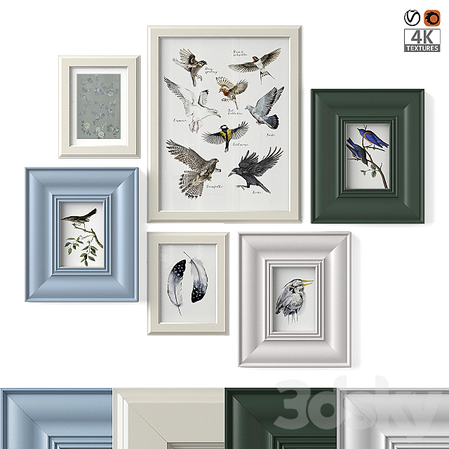 Paintings with birds 3ds Max - thumbnail 1