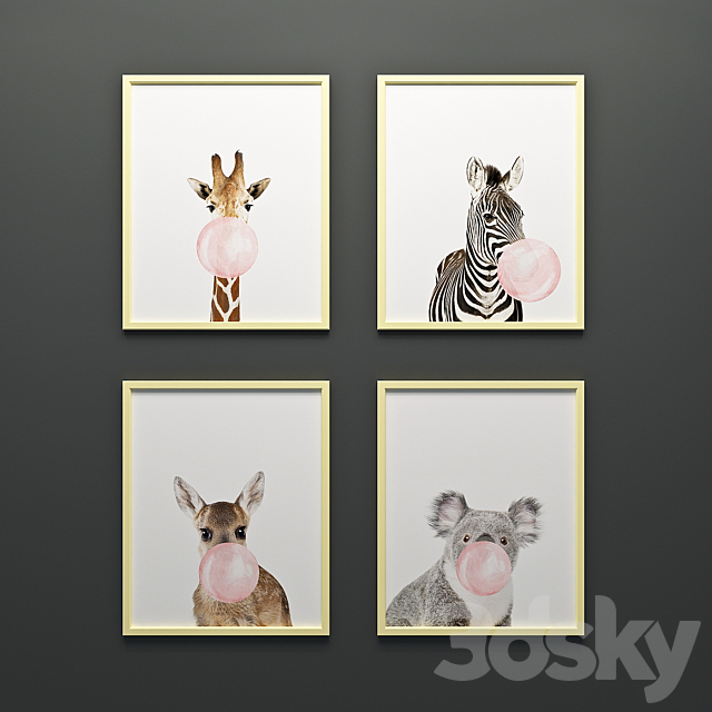 Paintings with funny animals 3ds Max - thumbnail 1