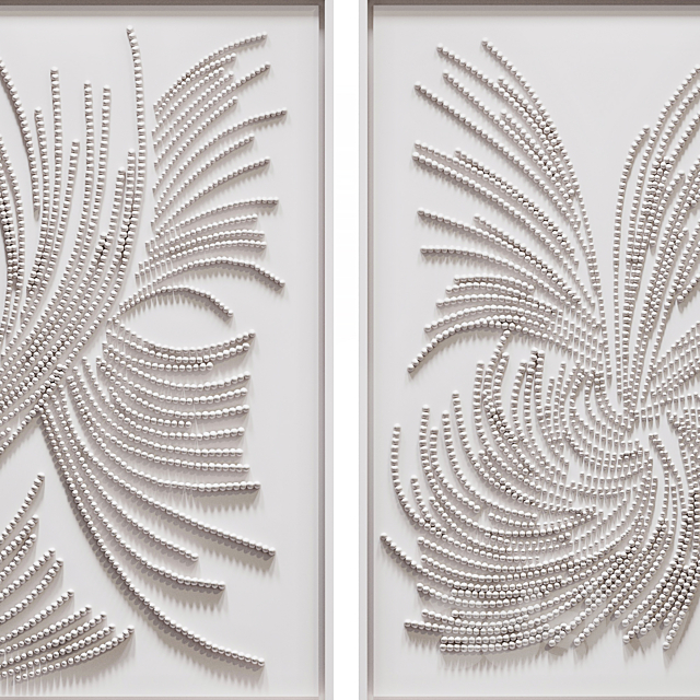 Panel White Diptych 3DS Max Model - thumbnail 4