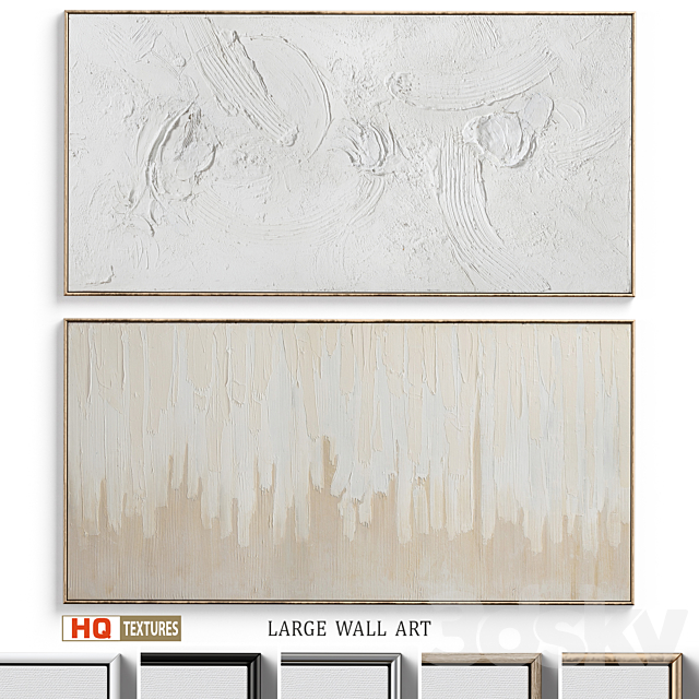 Panoramic Abstract Plaster Wall Art C-337 3ds Max - thumbnail 1