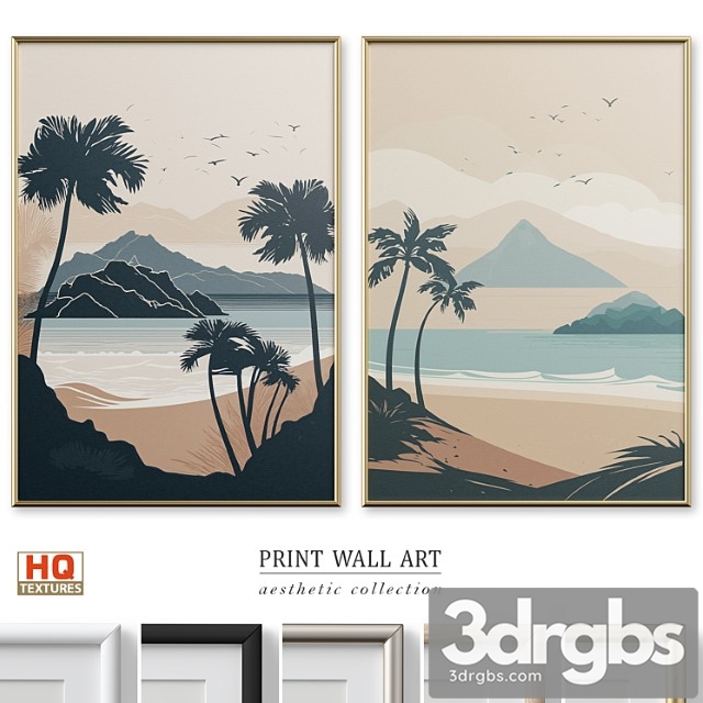 Peaceful Beach Travel Poster Wall Art P 642 3dsmax Download - thumbnail 1