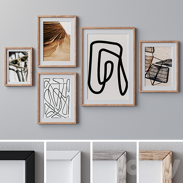 Photo Frames Set 1186 3ds Max - thumbnail 1