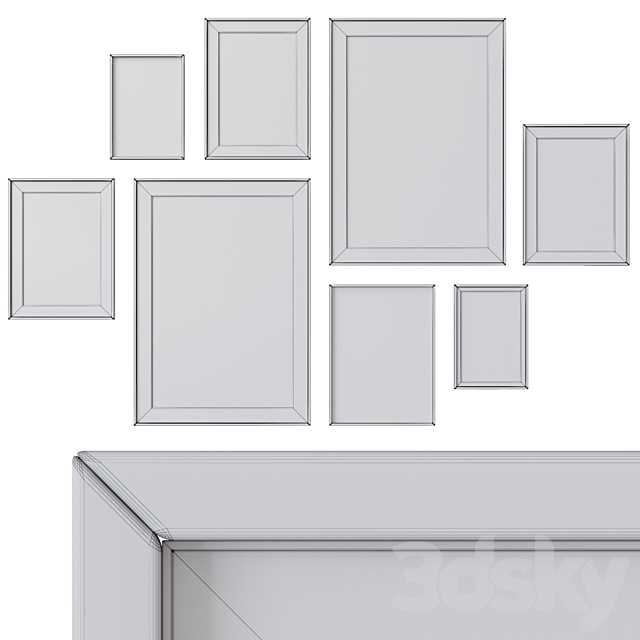 Photo Frames Set 1189 3DS Max Model - thumbnail 3