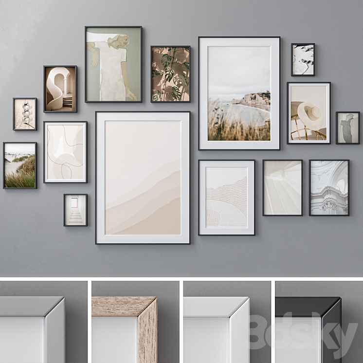 Photo Frames Set 1349 3DS Max - thumbnail 1