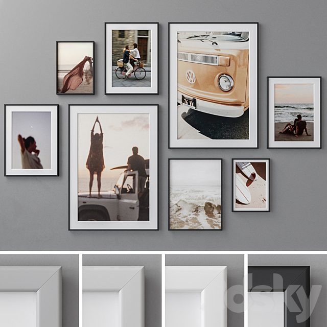 Photo Frames Set 467 3ds Max - thumbnail 1