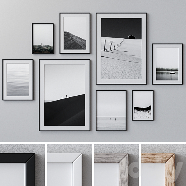 Photo Frames Set 992 3ds Max - thumbnail 1