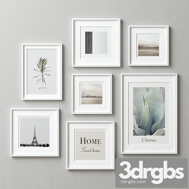 Picture frames set-119 3dsmax Download - thumbnail 1