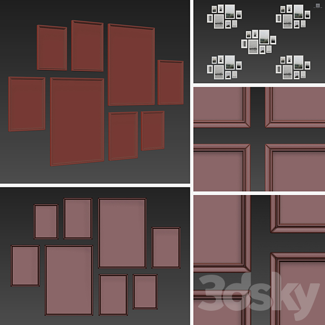 Picture Frames Set-121 3DS Max Model - thumbnail 3