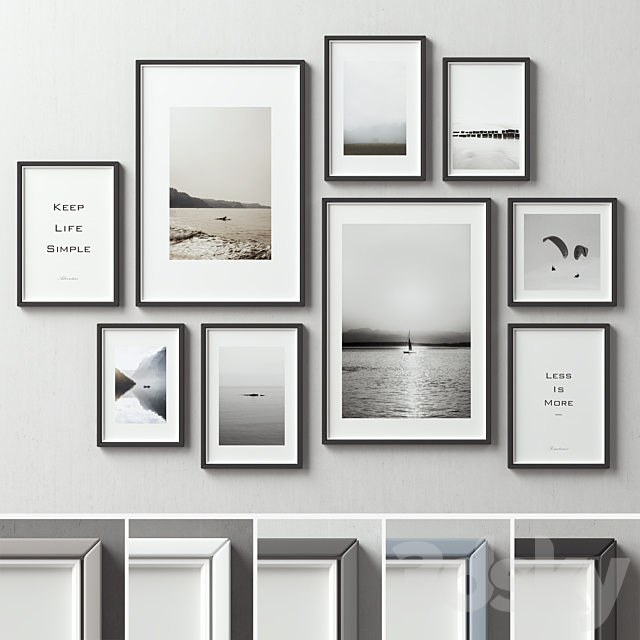 Picture Frames Set-123 3DS Max Model - thumbnail 2