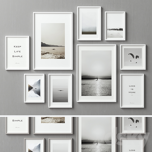 Picture Frames Set-123 3DS Max Model - thumbnail 4