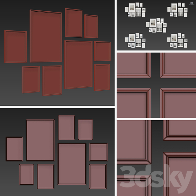 Picture Frames Set-123 3DS Max Model - thumbnail 5